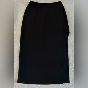 Abercrombie and Fitch Black Side Slit Midi Skirt Size Small
